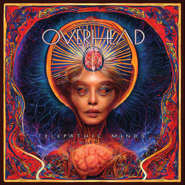 Album cover: woman’s face with radiating lines and brain imagery.
