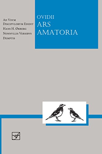 Book cover: "Ars Amatoria" with blue block and bird illustrations.