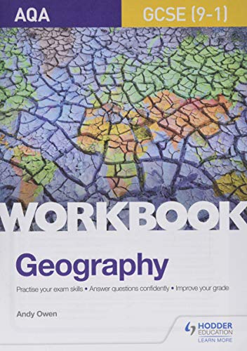 AQA GCSE Geography workbook cover with cracked earth imagery and large text.