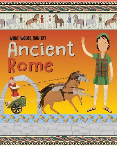 Book cover depicting Ancient Rome with illustrated figures and horses.