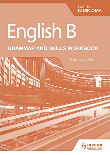 Cover of "English B" IB Diploma grammar workbook, orange and white.