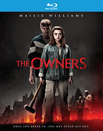 Blu-ray cover for "The Owners" featuring two young people and a dark house.