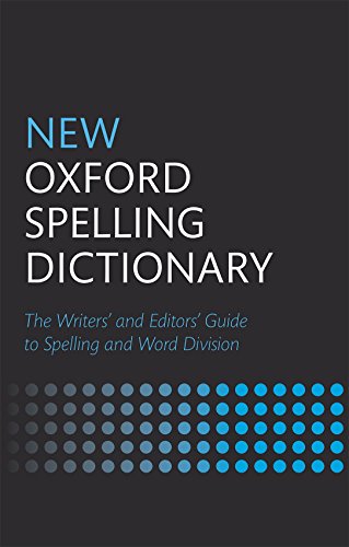 Cover of "New Oxford Spelling Dictionary" with blue and gray design.