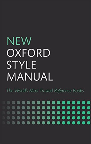 Dark gray book cover with white and teal text: "New Oxford Style Manual".
