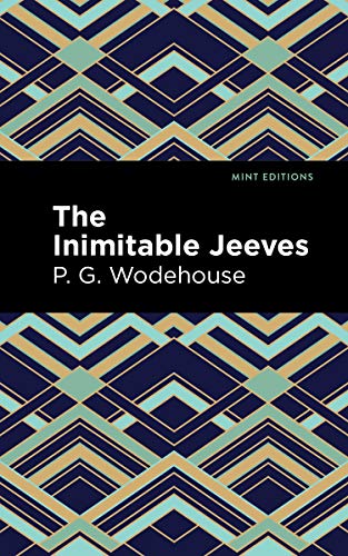 Book cover for “The Inimitable Jeeves” by P.G. Wodehouse, geometric pattern.