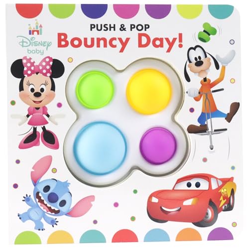 Disney Baby book with push-pop bubbles, Minnie, Stitch, and friends.