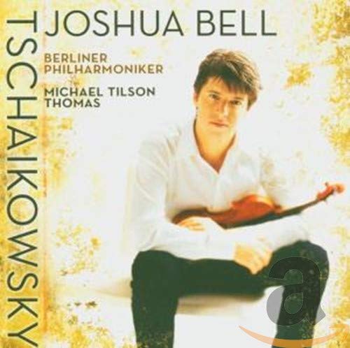 CD cover featuring violinist Joshua Bell with a red violin.