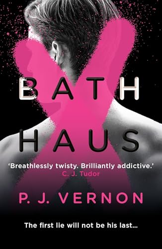Book cover featuring a man's back with a large pink X across the center.