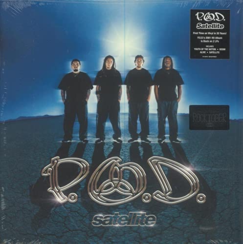 P.O.D. “Satellite” vinyl record cover featuring the band standing in a desert.