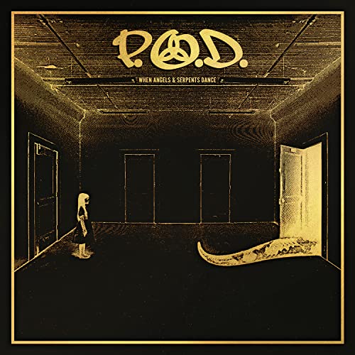 P.O.D. album cover: a girl and a serpent in a room.