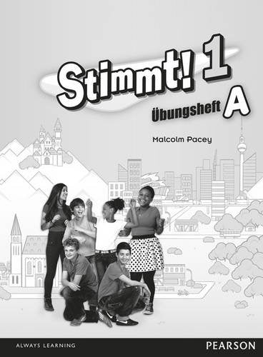 Stimmt! 1" German workbook A cover with students and city skyline.