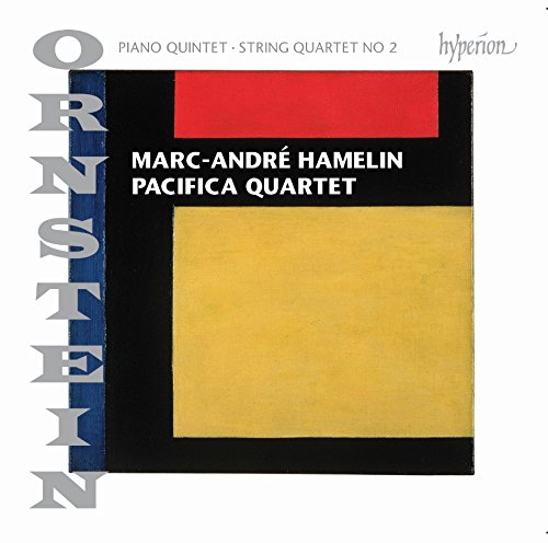 "Album cover with black, red, and yellow squares, featuring 'ORNSTEIN' text on the left."