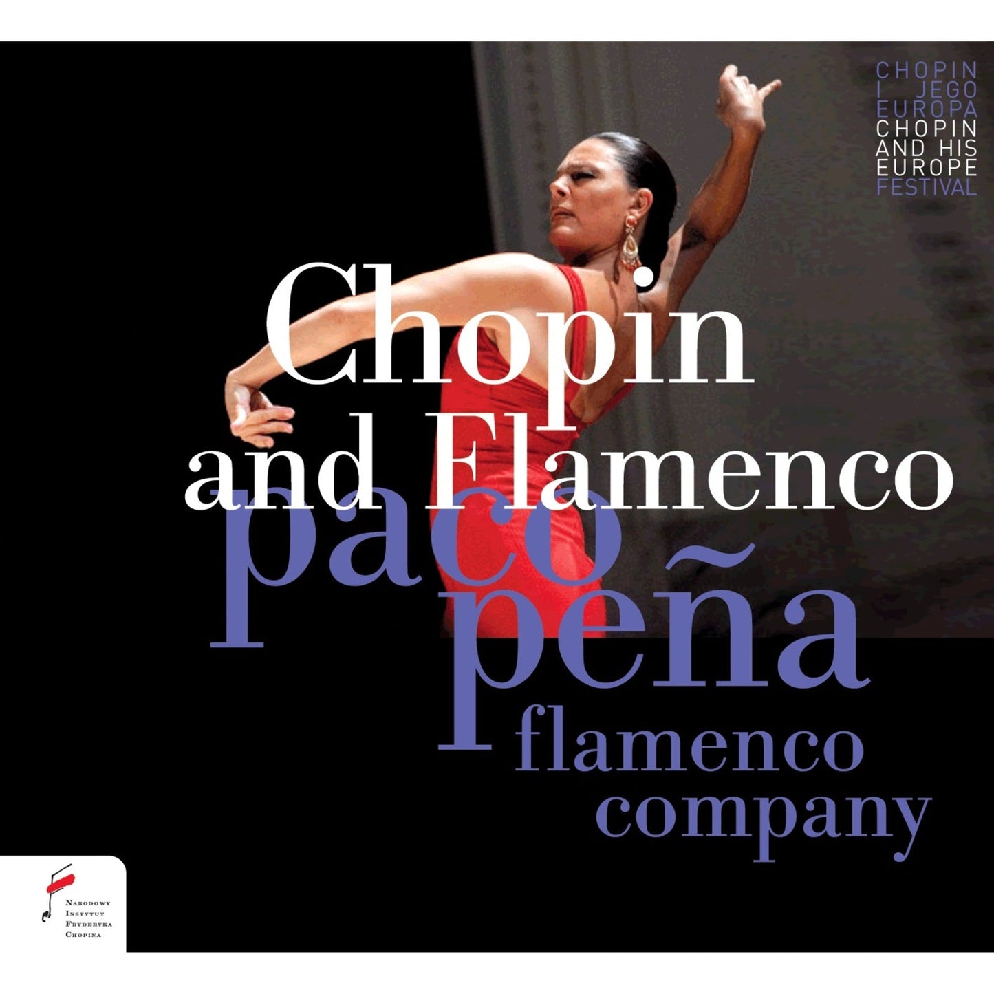 CD cover: Flamenco dancer with “Chopin and Flamenco” text overlay.