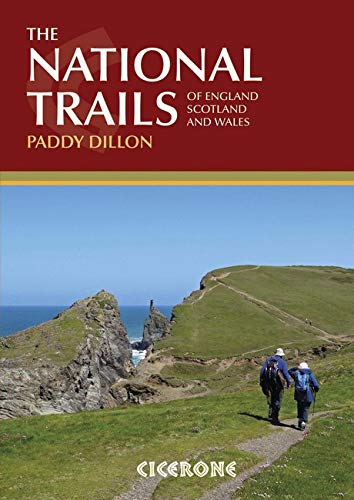 "Book cover with red header, white text, and hikers on a grassy trail."