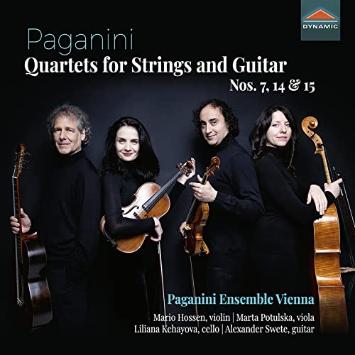 CD cover featuring four musicians with string instruments against a black background.
