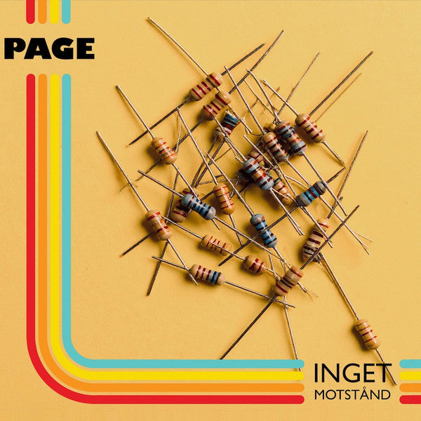 Album cover for "Inget Motstand" by Page, featuring resistors on yellow.