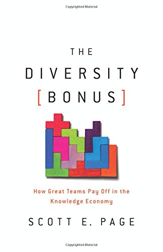 Book cover: "The Diversity Bonus" with colorful puzzle piece illustration.