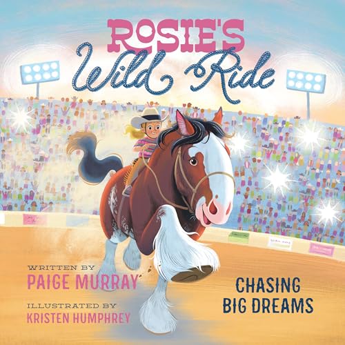 Girl riding a brown and white horse in a rodeo arena.