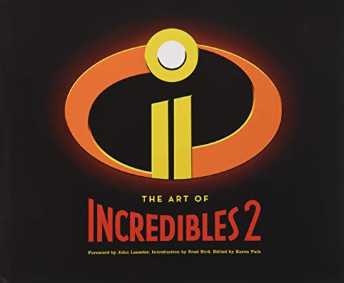 “Incredibles 2” art book cover featuring the family’s iconic logo in orange and black.