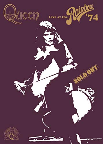 Queen “Live At The Rainbow ‘74” DVD cover with Freddie Mercury portrait.