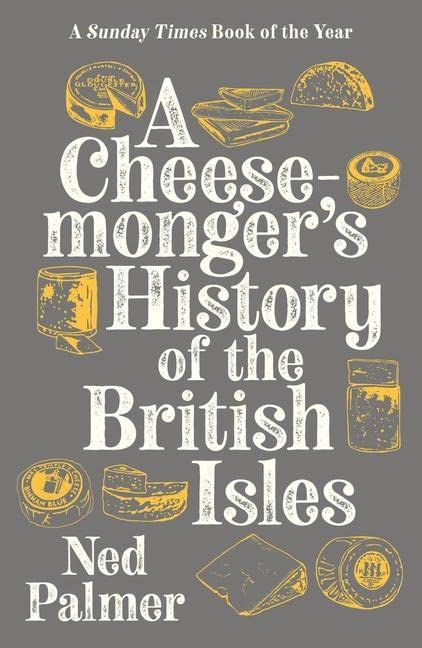 Book cover with white text and yellow cheese illustrations on a grey background.