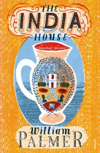 Book cover: "The India House" with a pitcher containing a house illustration.