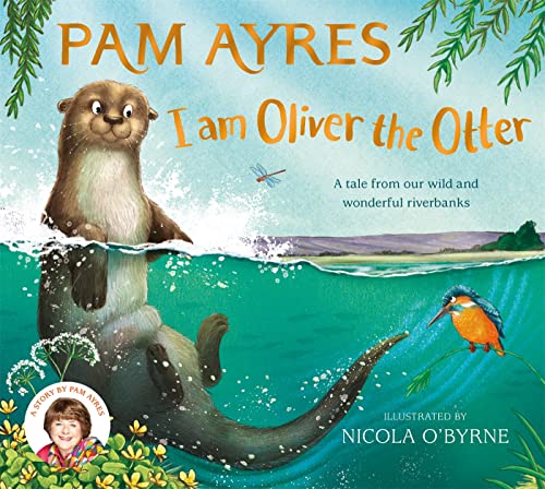 Illustrated book cover featuring an otter swimming in a river with a kingfisher nearby.