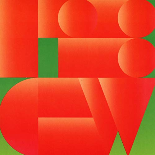 Red and green abstract geometric design, likely album artwork.