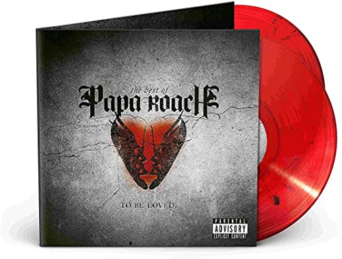 Papa Roach vinyl album cover with a heart design and bright red vinyl records.