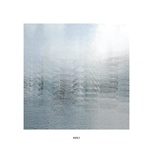Vinyl record cover for "Papir 7" with abstract icy landscape.