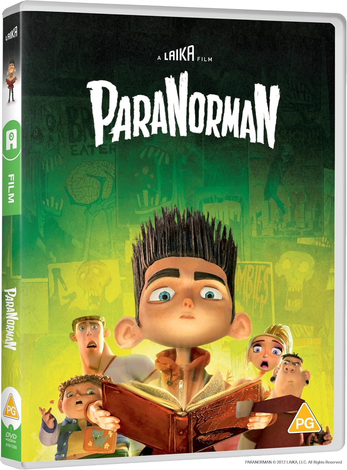 Paranorman" DVD cover featuring the boy Norman and several surprised children.