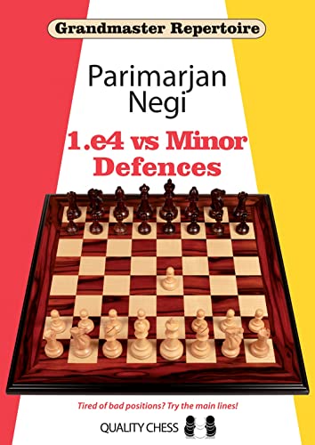 Chess book cover: "1.e4 vs Minor Defences" with a chessboard image.