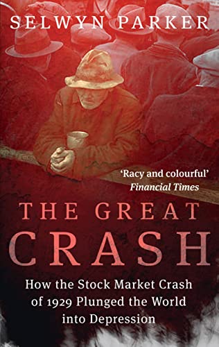Book cover: “The Great Crash” depicting people in hats, red background.