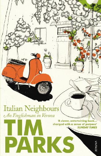 Book cover illustration showing an orange scooter, a coffee cup, and a street scene.