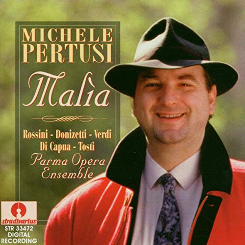 CD cover: Man in hat, "Malìa" title, Parma Opera Ensemble branding.