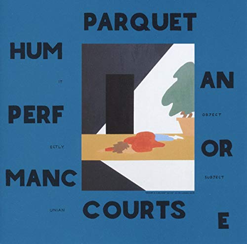 Album cover for Parquet Courts’ “Human Performance” with abstract, colorful artwork.