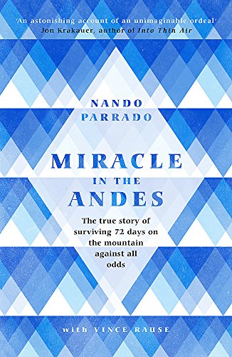 Book cover with blue and white geometric mountain patterns and title text.