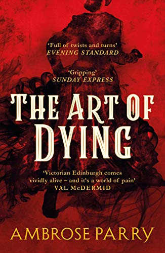 Book cover with a dark silhouette of a woman against a textured red background.