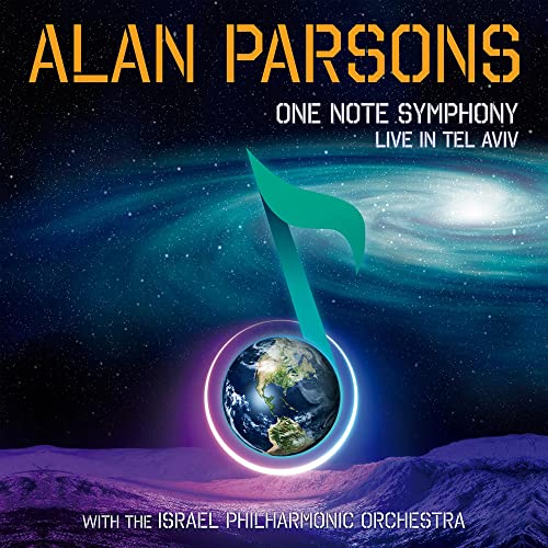 Alan Parsons CD cover: Earth within a musical note, space background.