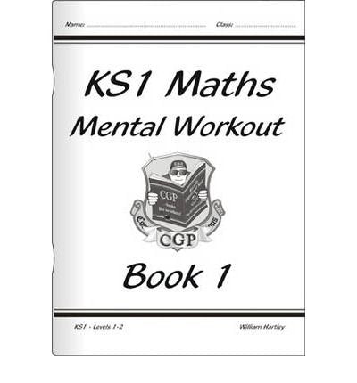 Front cover of KS1 Maths Mental Workout Book 1 with CGP logo and mascot.