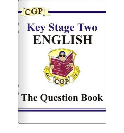 White and blue cover of a Key Stage Two English question book.