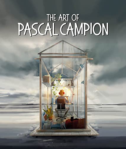 Book cover: artist at work in a glasshouse on water.