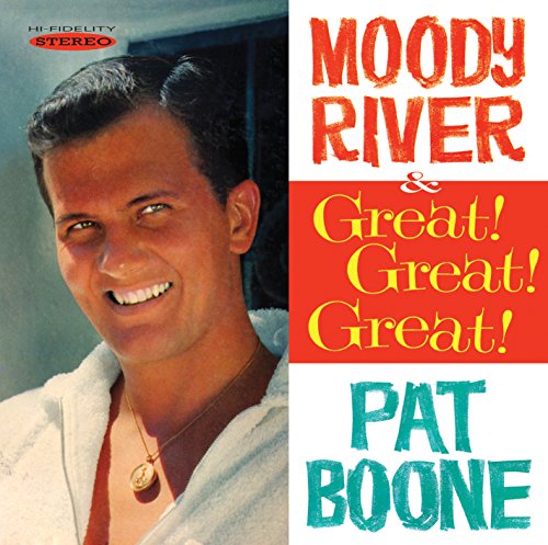 Pat Boone album cover featuring a smiling man and colorful text on a white background.