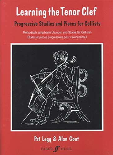 Book cover: "Learning the Tenor Clef" with illustration of a cellist.