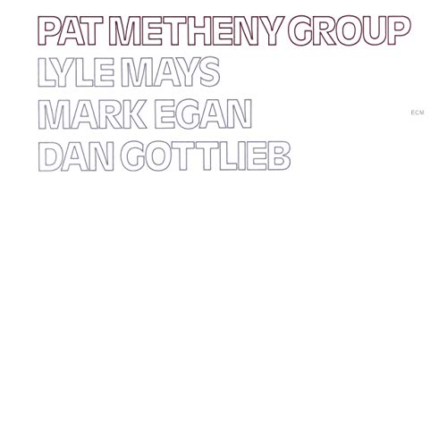 White album cover with band names "Pat Metheny Group," "Lyle Mays," etc.