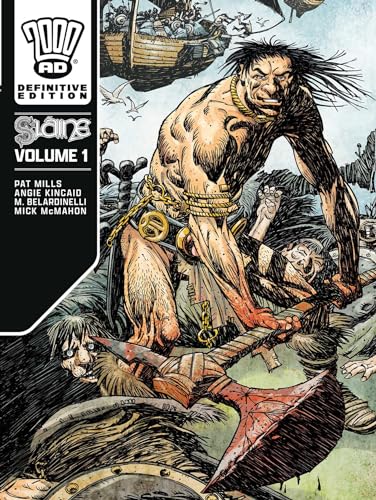 A muscular, long-haired barbarian warrior wielding a large axe in a chaotic battle scene.