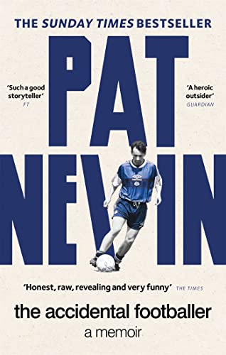 Book cover featuring Pat Nevin in a football kit, memoir title below.
