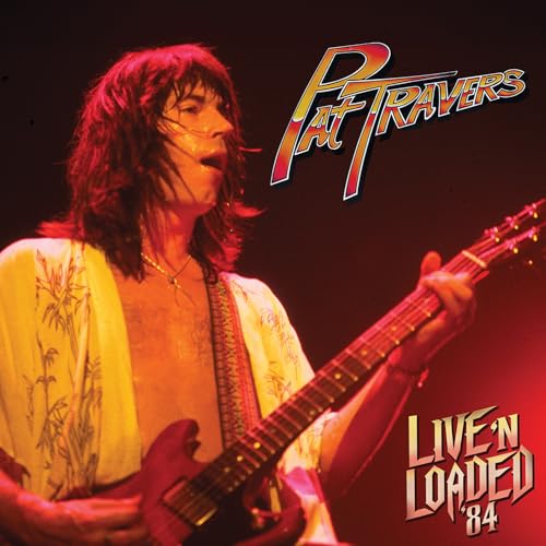 Pat Travers album cover featuring a guitarist playing a red electric guitar.