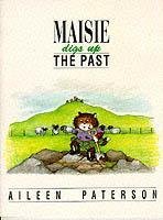 Book cover: “Maisie Digs Up The Past” with a child digging.