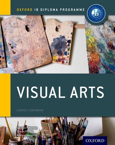 The image is a textbook cover featuring paint-splattered palettes and brushes.